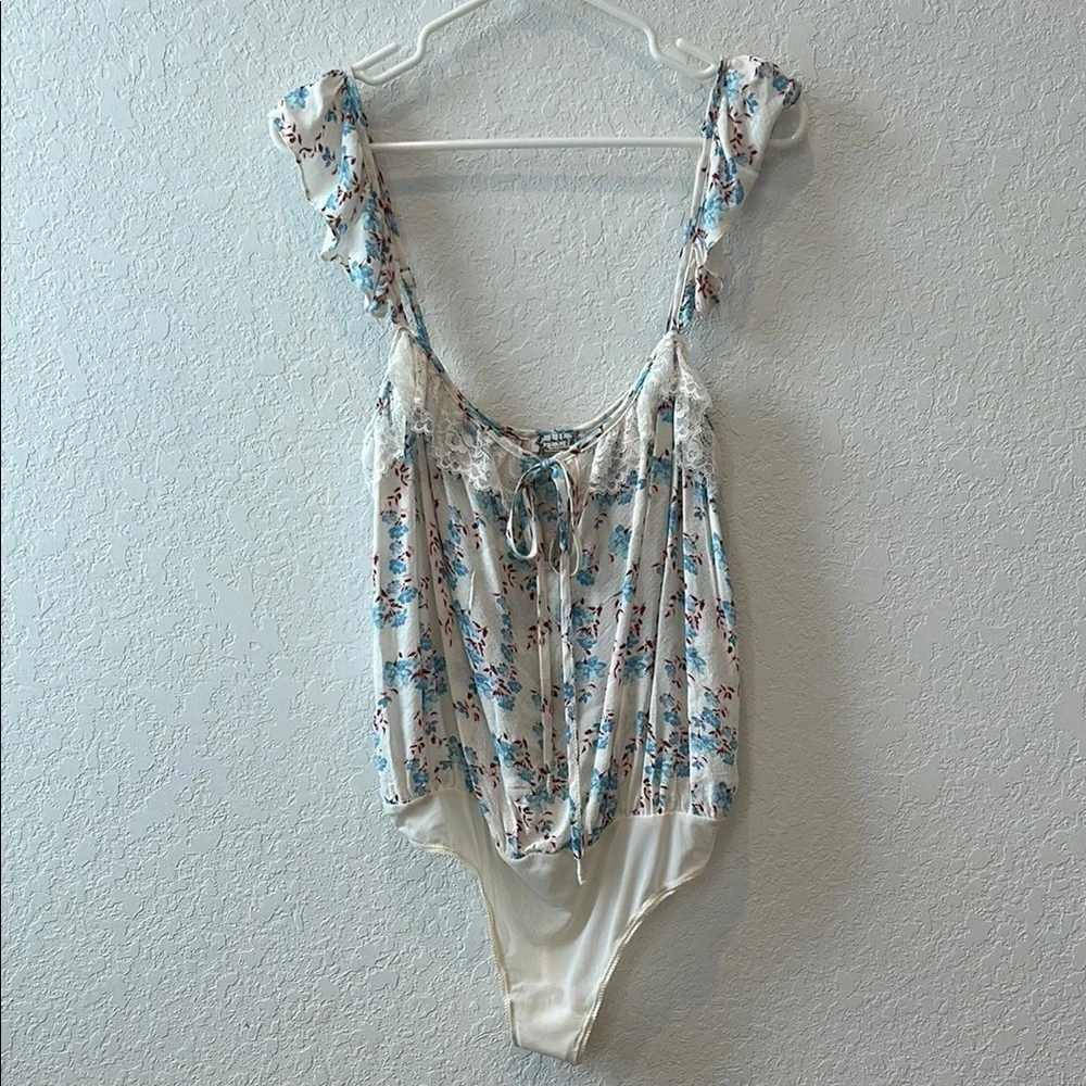 Free People Intimately Floral Ruffle Bodysuit